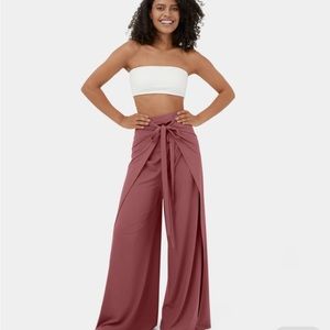 Halara | High Waisted Lace Up Split Hem Palazzo Wide Leg Flowy Casual Pants M